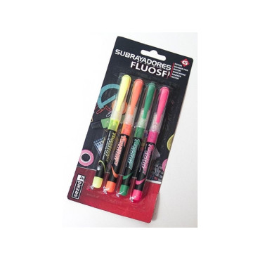 ROTULADOR FLUORESCENTE SUBRAYADORES 4 Unidades