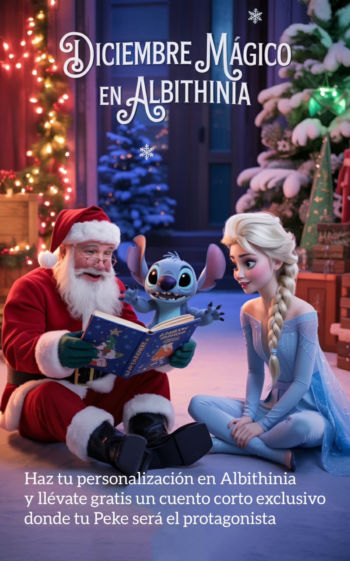 navidad magica en albithiniaCompra +20€ y llévate un cuento personalizado con tu peque como protagonista. 