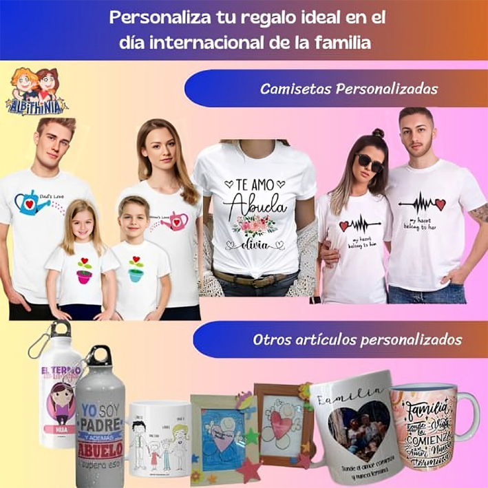 camisetas y regalos personalizados para el día internacinal de la família