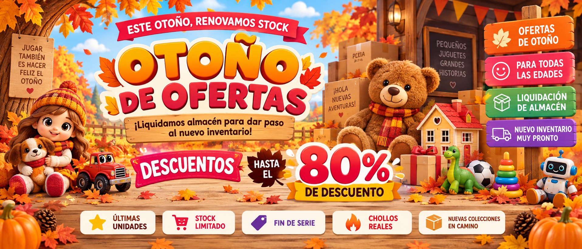 Outlet de juguetes, mochilas y regalos con descuentos hasta el 80%